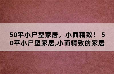 50平小户型家居，小而精致！ 50平小户型家居,小而精致的家居